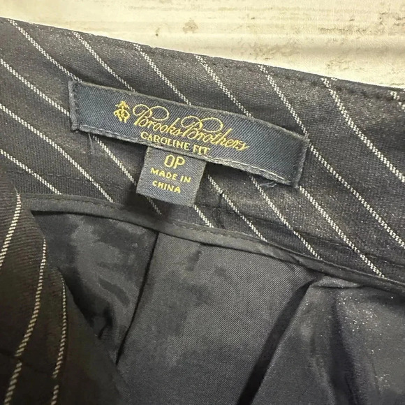 Brooks Brothers Caroline Fit Wool Pinstripe Navy Blue Trousers Size 0P - Picture 4 of 7